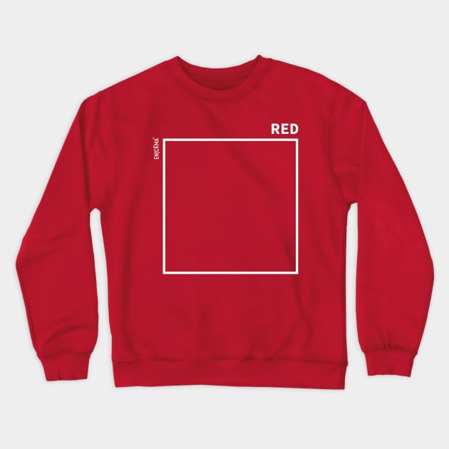 white and red square 2 Crewneck Sweatshirt by Enickma